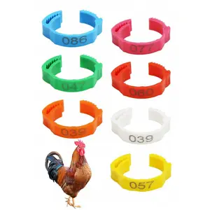 100pcs Red Blue Adjustable Chicken Foot Label Ring With Numbers 001-100 Reusable Identification Leg Bands Clip On Rings For Poultry Chickens Ducks Goose