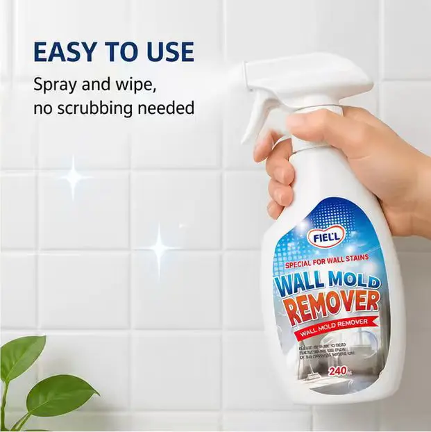 Wall Mold Remover Spray, Plant-Based Wall Mildew Stain Eliminator No Scrub Mold Cleaner, Non-Damaging Wall Safe Mildew Spray for Bathroom Tile Household Whole House Use