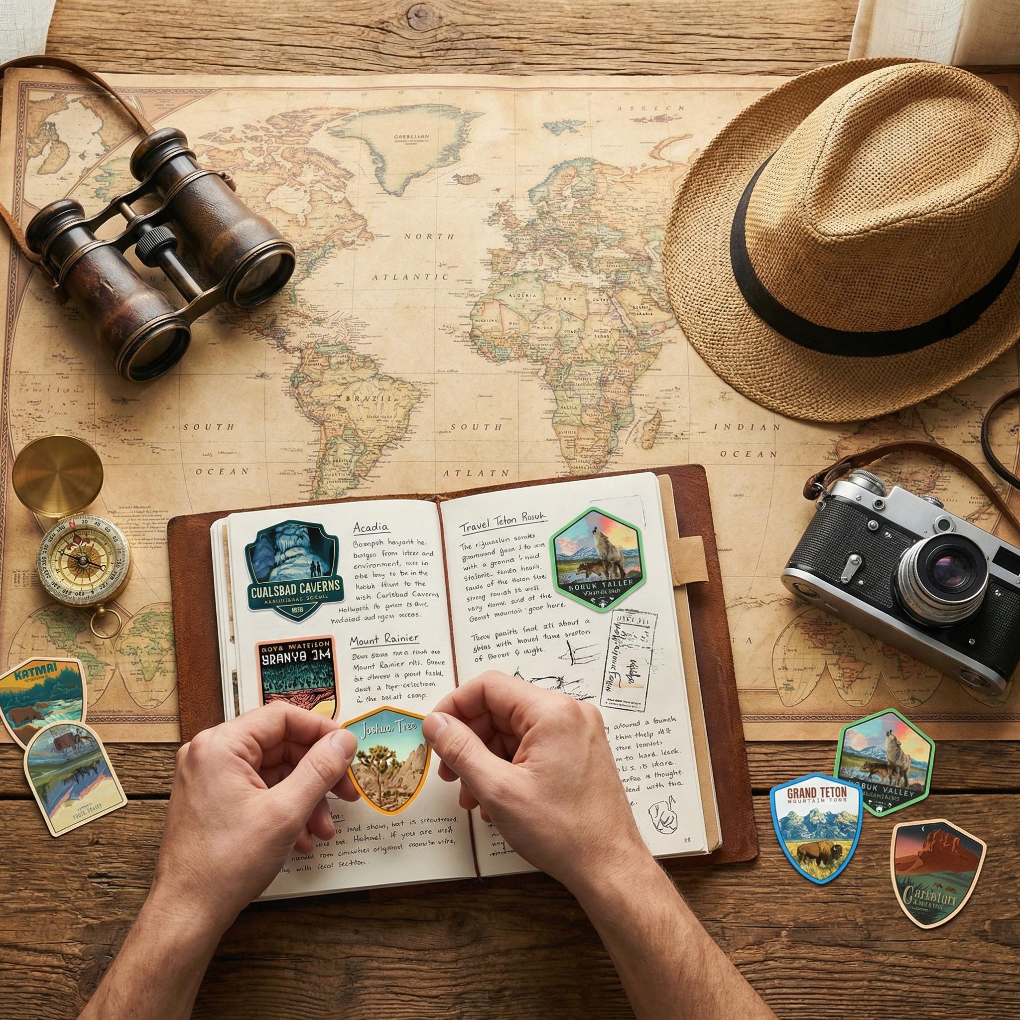 63Pcs National Park Stickers,Outdoor Nature Camping Hiking Inspired Waterproof Vinyl Decals for Water Bottles Laptop Car,Travel Adventure Parks Stickers