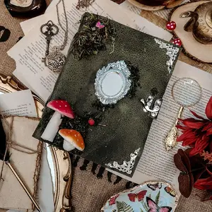 Mushroom Fairy Garden Leather Journal