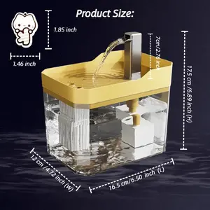 Pet Water Dispenser 1.5L Fully Automatic Recirculating Cat Waterer, Ultra Quiet USB Cat Water Dispenser, No Batteries Required