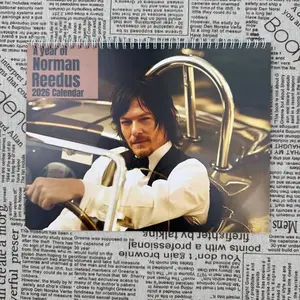 Norman Reedus 2026 Calendar Iconic Actor Portraits Collector Wall Planner for Fans High-Quality Print Durable Paper Ideal for Home Office or Dorm Use