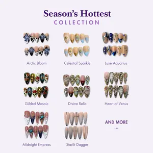 NailPhoria SEASON'S HOTTEST Collection - Handmade Press-On Nails | Reusable, Salon-Quality, Long-Lasting, Glossy Design