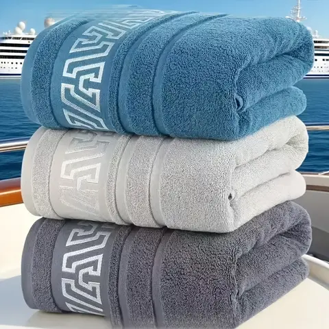 Luxury 3-Piece Towels Set - Thickened, Large Enlarged, Light to Handle, Patchwork, Spa-Level Soft, Antibacterial Super Fiber Bath & Face Towels, Quick-Drying, Absorbent, 3-Color Option for Home & Spa Use