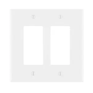 Leviton 2-Gang White Decorator/Rocker Midway Nylon Wall Plate (5-Pack) PJ262-WMP