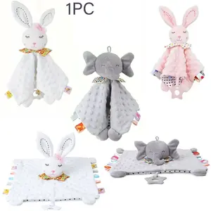 Baby Soft Cute Sensory Rabbit Animal-Shaped Toy with Rattle and Crinkle Sound, Perfect for Hanging in Crib or Stroller, Ideal Gift for Infants and Newborn