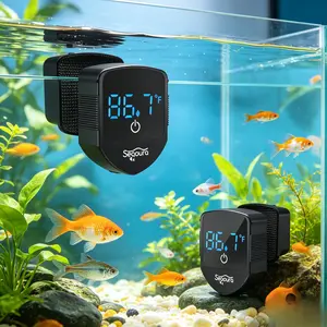 Aquarium Magnetic Glass Cleaner with Built-in Digital Thermometer Strong Magnet Algae Remover cleaning cleaning tool