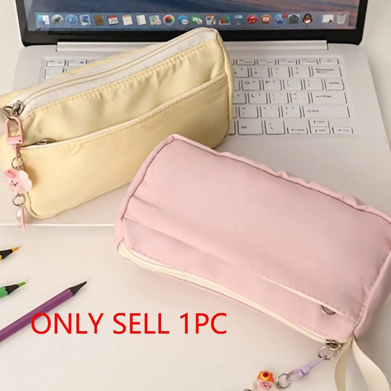 2-Pack Pencil Case Set with Cloud Star Charm, Large Capacity Cute Stationery Bag, High-Value Simple Design Pencil Box, School Supplies Classroom Supplies Writing Stationery Office Stationery Supplies