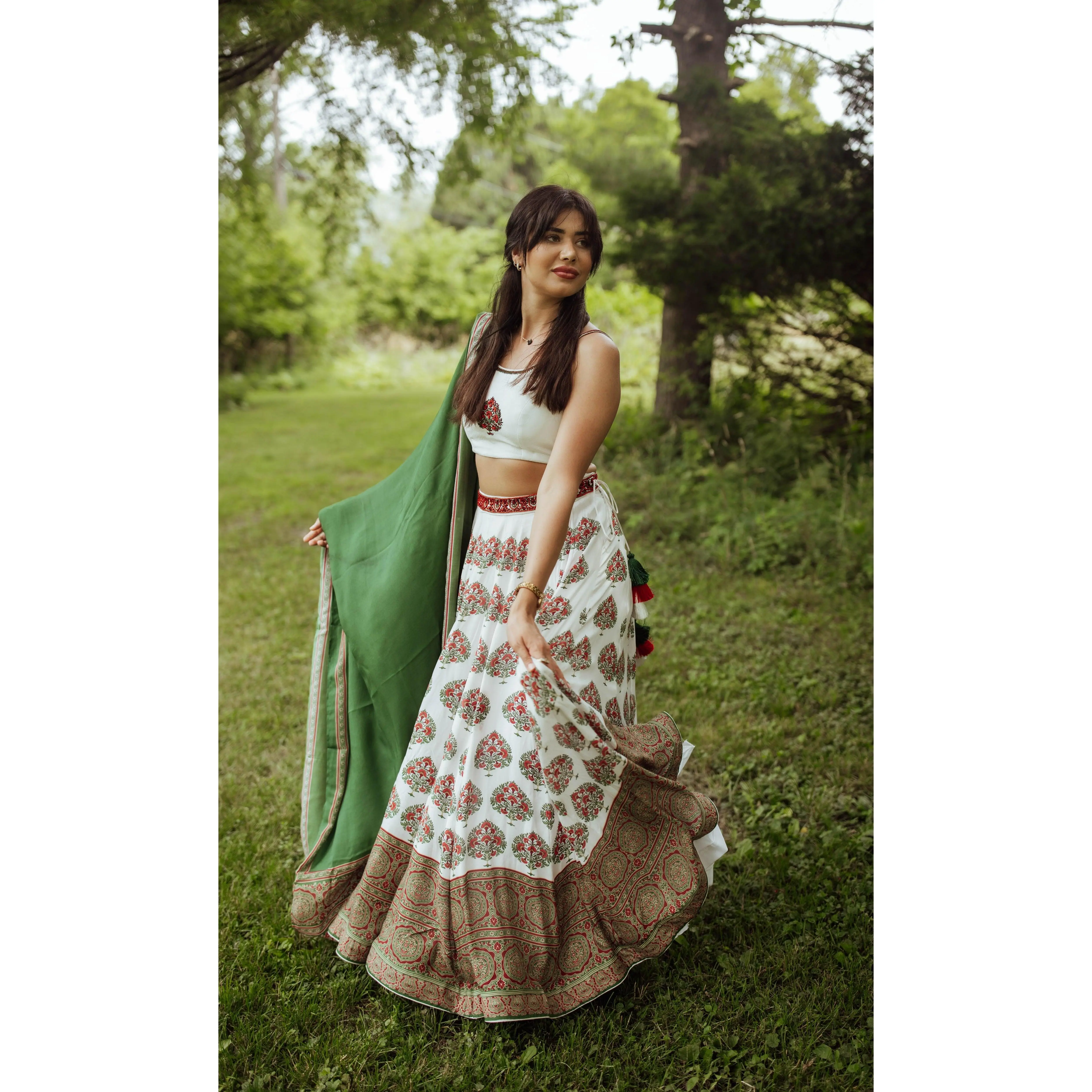 Coco White Gold Embroidered Lehenga Set