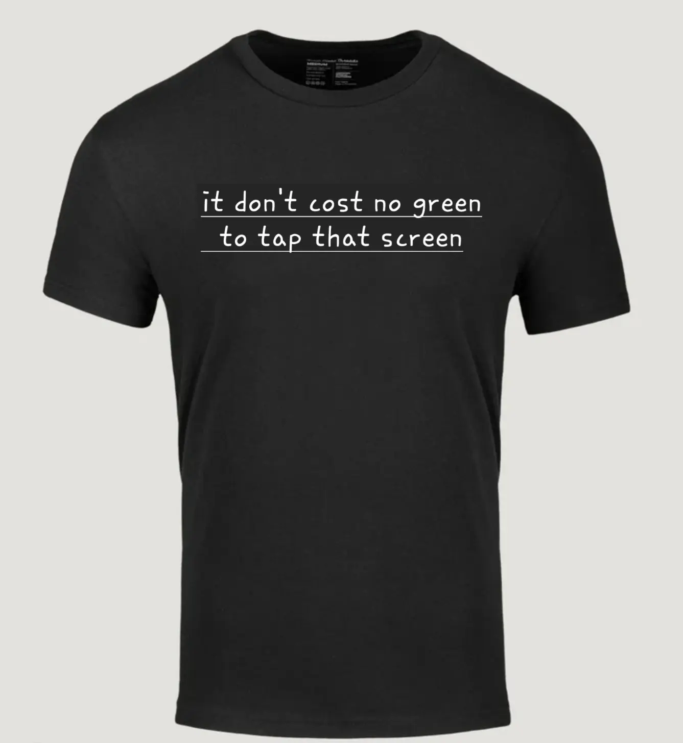 PAPAGBREAKZ T-Shirt - Product Title Provided Only Black Garment Menswear Top Green Plain