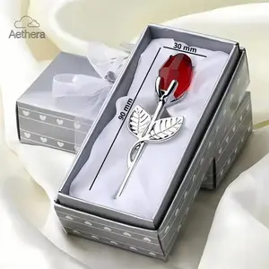 Eternal Love Metal Crystal Rose 9x3 cm Water-Resistant Durable Gift for Valentine's Day Mother's Day Birthdays Anniversaries Personalized Decoration Wedding Souvenir
