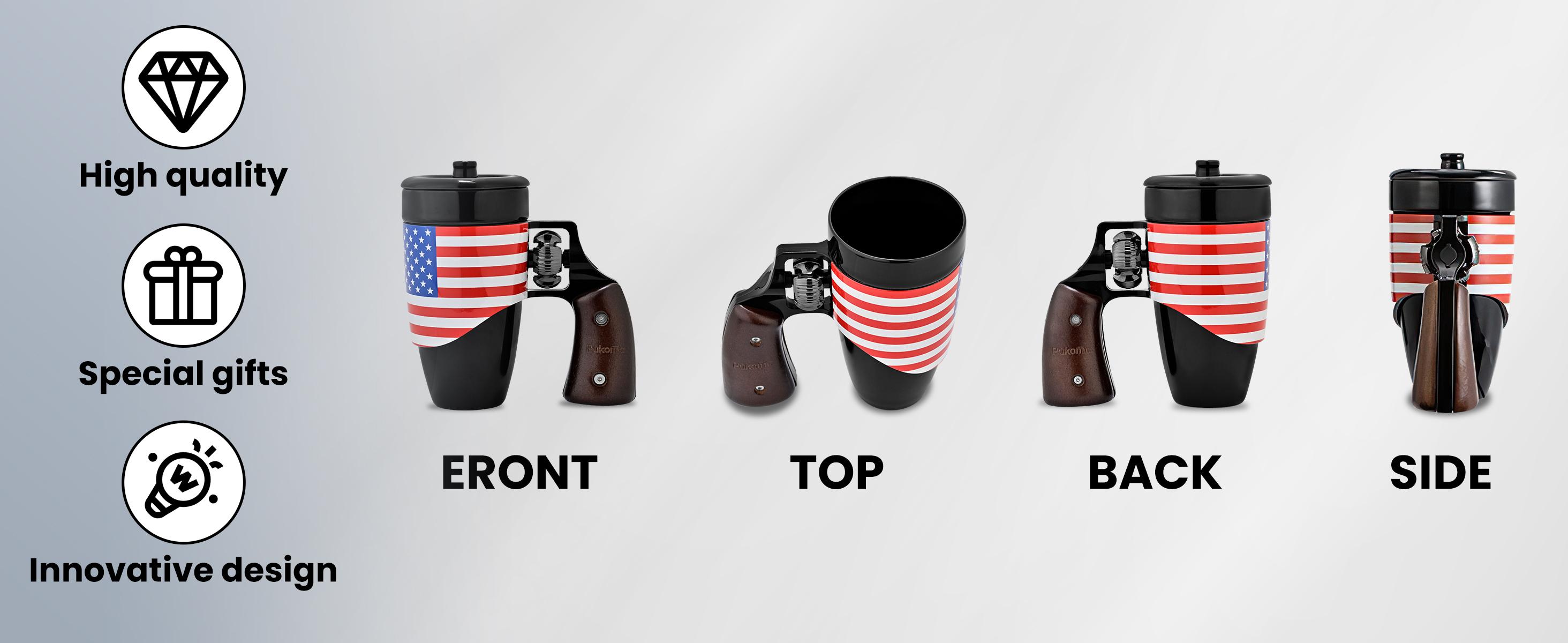 Pukomc Coffee Mug with Rotatable Wooden Handle Gift Boxes, Ceramic Leak-Proof and Scalding-Proof Cup, 16 Ounces Beverage Drinkware Glass Reusable Reuse Tumbler Washable, Best Gift Ideas for Men, Boyfrieds Gifts, Men Gifts