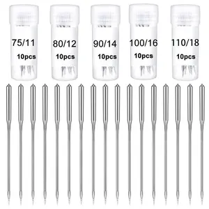 Sewing Machine Needles, 50pcs Assorted Size Universal Stainless Steel Sewing Machine Needles, Sewing Machine Accessories for Home Use