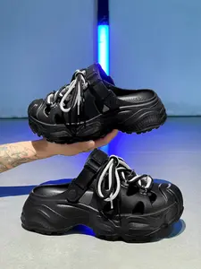 Men's Sporty Breathable Mesh Slide Slipper Shoes, Casual Comfortable Thick Sole Slide, Outdoor Beach Shoes for Men, Boy, Footwear