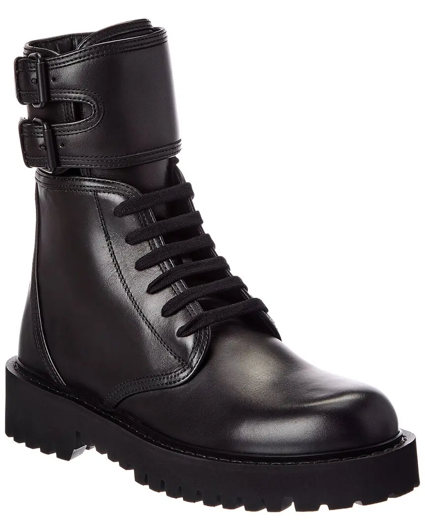 Valentino Leather Combat Boot
