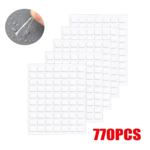 770pcs Double-Sided Adhesive Dots, Removable Square Transparent Putty Tape, No-Trace Sticky Tape for Crafts, 10mmx8mm