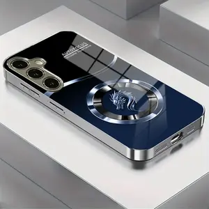 Cool Tech Style Dragon Icon Phone Case, Elegant Design, Electroplated Tempered Glass, Fits Samsung Galaxy S25-S22 a Series, Protective Cover