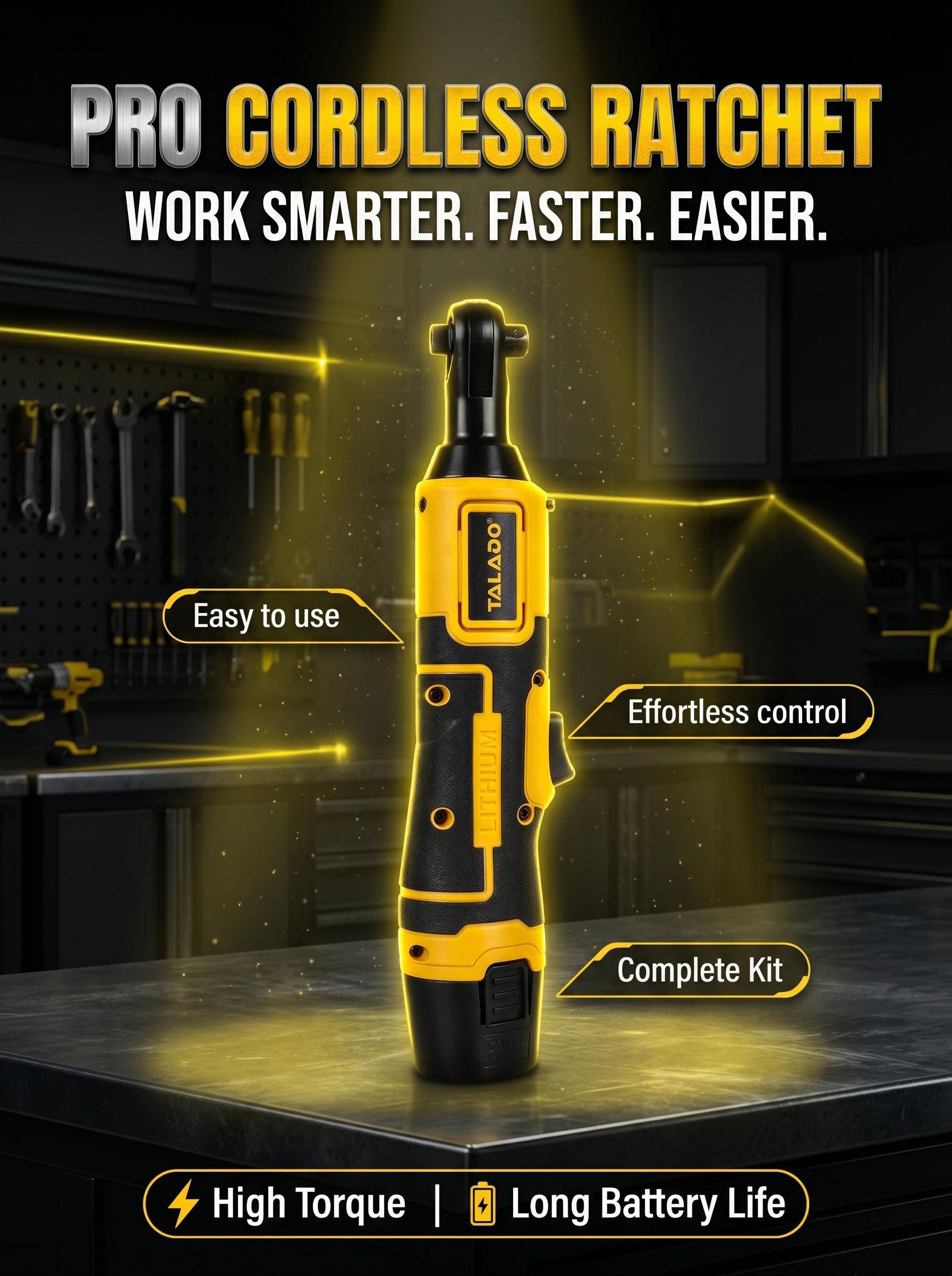12V Cordless High-Torque Impact & Ratchet Wrench Set - Impact Wrenches with 12V Portable Use & Cordless Freedom, Nut Removal Auto Repair Assembly & Disassembly Tool for Auto Maintenance, DIY Projects