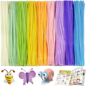 Pipe Cleaners 450 count Assorted Colors Chenille Stems, Pipe Cleaners Crafts, Bulk Pipe Cleaners Craft Supplies for DIY Art Creative School Crafts Decorations (8mm x12 inch) (Macaron)