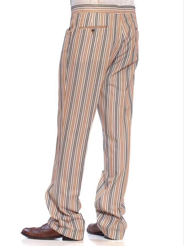 1960S GLEN OAKS Striped Polyester Men's Pants