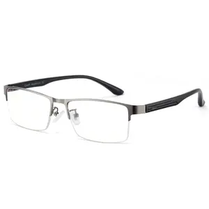 Cyxus Blue Light Blocking Computer Glasses for Business Men & Women Fashion Semi Rim Frame UV Blocking Gaming Eyeglasses Lightweight Eyeglass 8001 Crystal Resin