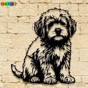 1pc Cute Puppy Metal Wall Art, Cute Puppy Statue Mural, Iron Craft, Artistic Decoration, Perfect for Living Room, Garden, Zoo Corner Decor, Intricate Craftsmanship, Silhouette Wall Decor, Halloween Decor, Ideal Gift for Animal Lovers