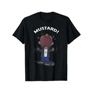 Funny Mustard Lamar Parody Men'S T-Shirt, Fashion Short Sleeve Cotton T-Shirt, Breathable, Moisture-Wicking, Casual Summer Tee With Personalized Printing - Perfect For Eryday Wear And Outdoors Activities