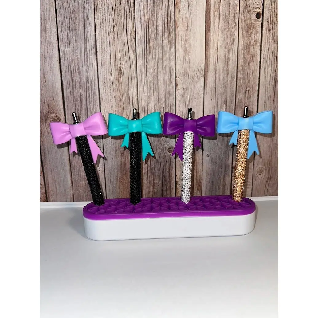 White Silver Rhinestone with Purple bow