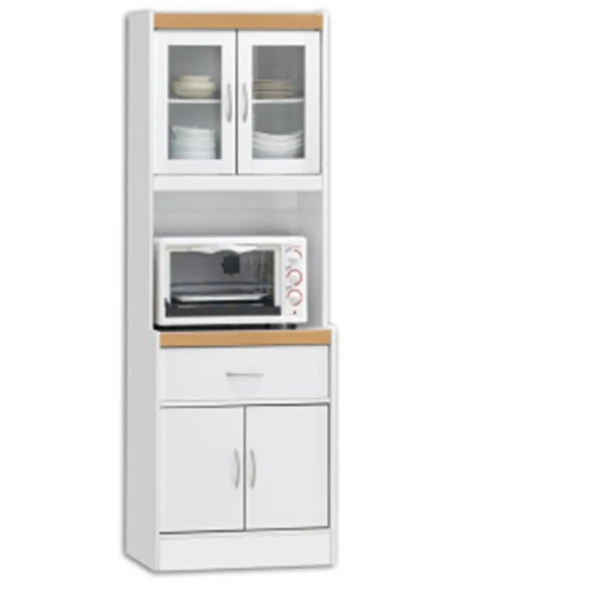 212 MAIN Hodedah HIK96 WHITE Kitchen Cabinet, Cupboard Furniture, Modern Storage Cabinet for Home Improvement Use, Wood