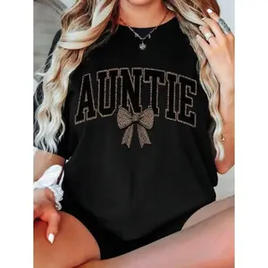 Auntie Shirt, Gift For Aunt, Funny Aunt Tee, Aunt T-Shirt Women Oversized T-Shirt 100% Cotton Women Printed Tops Comfort Colot T-Shirts Graphic Casual Lover Gift T-Shirt Funny Short Sleeve Tops Men's Cotton Crew Neck Tee Unisex Vintage Streetwear T-Shirt