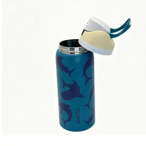 Owala FreeSip Insulated Stainless Steel Water Bottle with Straw, BPA-Free Sports Water Bottle, Great for Travel, 32 Oz,  Shark Week