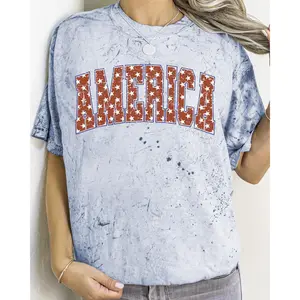 America, Patriotic, Red, Stars, 4th of July Color Blast, Comfort Colors Tshirt, Women's Comfort Color Tee, Tshirt