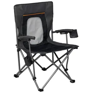 Comfortable Portable Lawn Lightweight Foldable Outdoor Camp Chair for Adults, Supports up to 300 lbs, Black