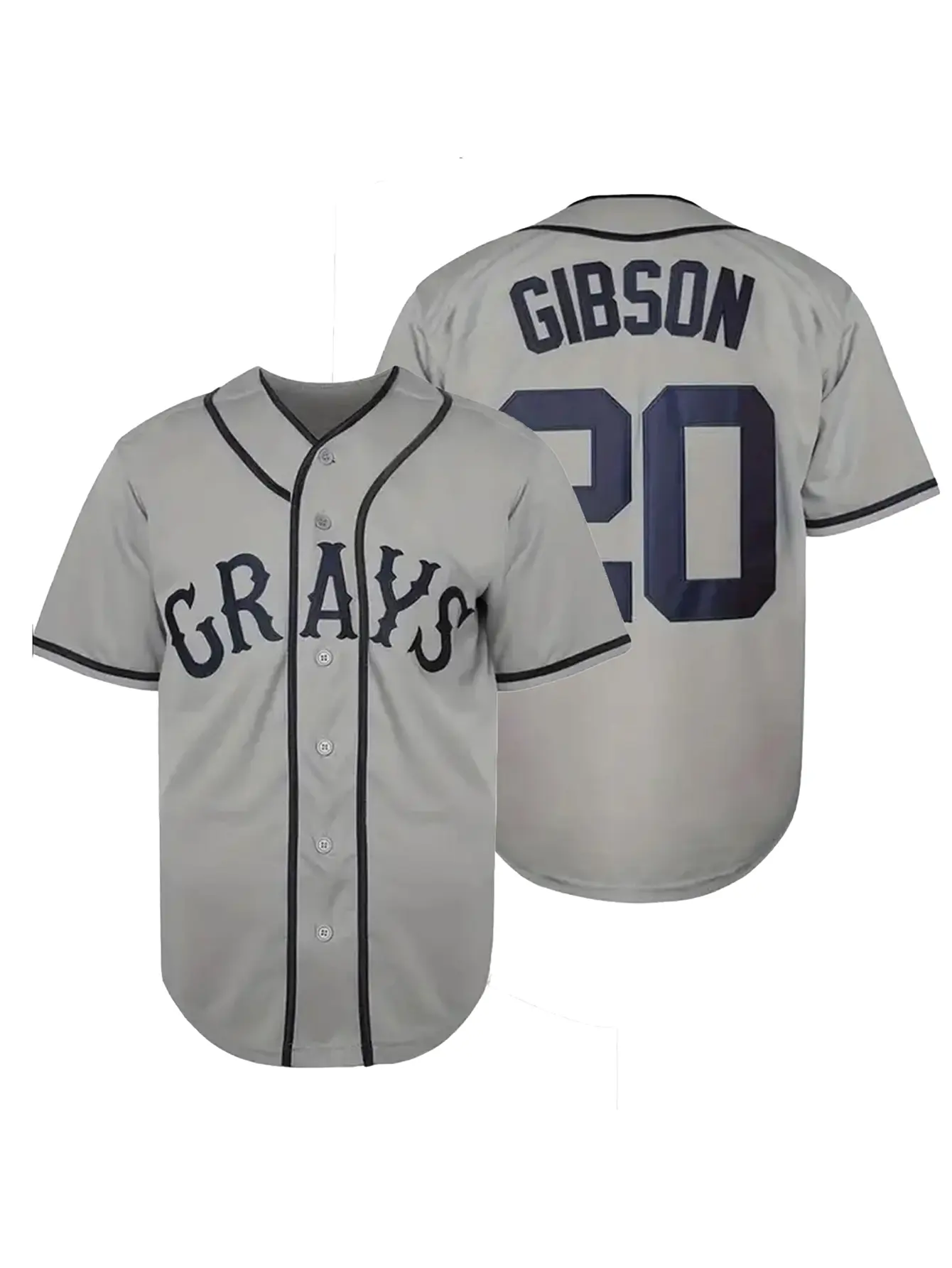 Men's #20 Josh Gibson Homestead Grays National League Baseball Jersey,Letter Embroidery Baseball Clothing，Fan Commemorative Gift