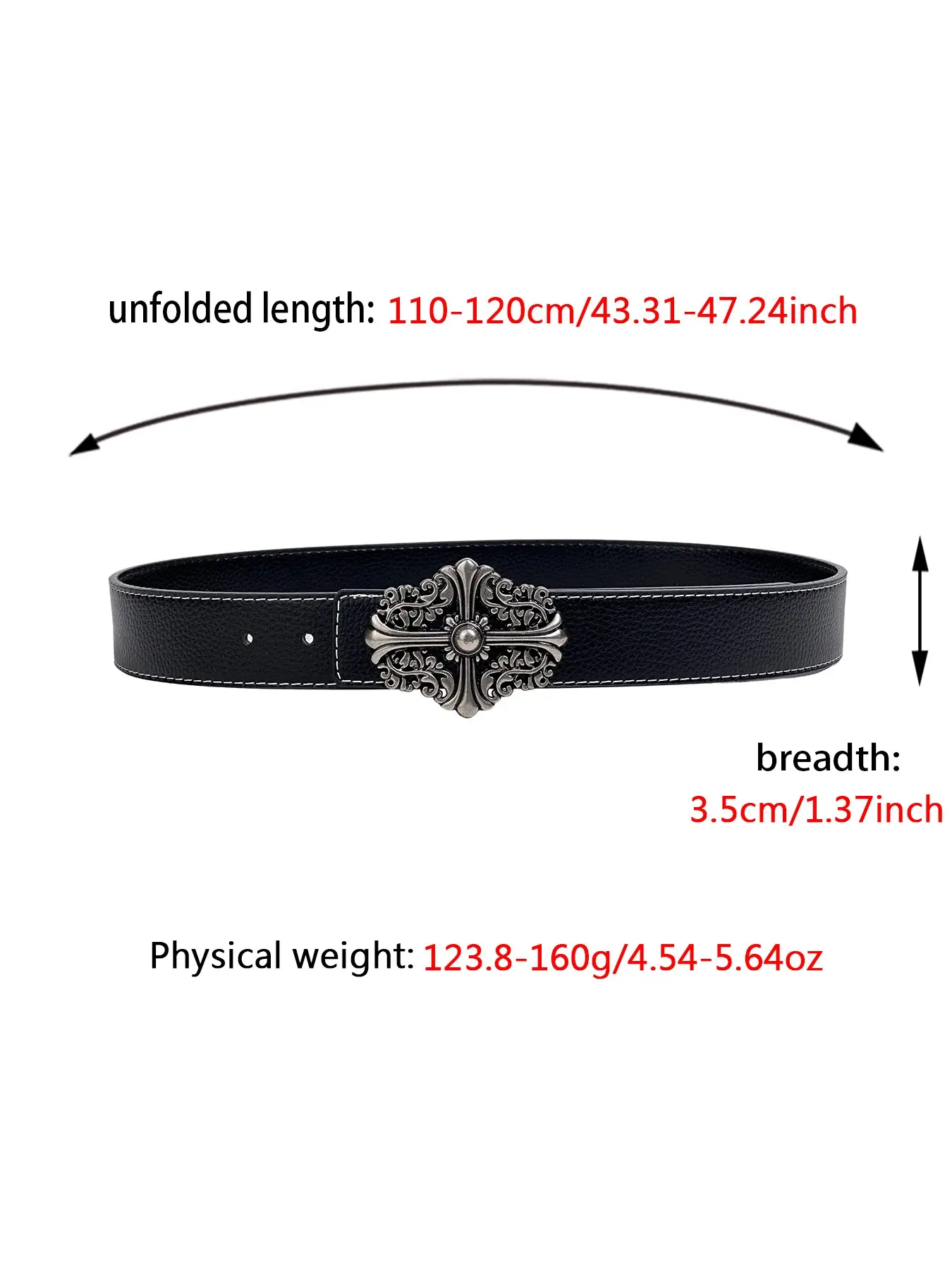 Black Western Emo Goth Alt Belt for Woman Men, Western 