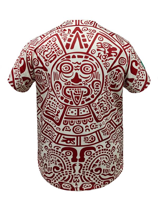 Men's baseball jersey with "MÉXICO" Embroidered with retro Mexican style, loose button cardigan suitable for sports and daily cultural wear, niche trend, Stylish jersey