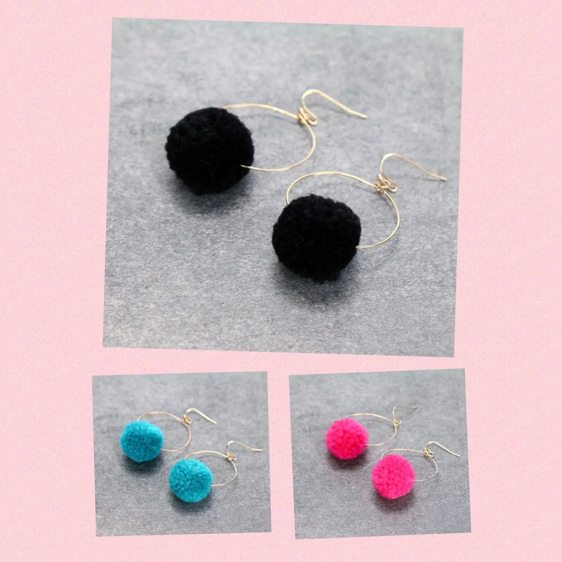PomPom earrings   Single ball