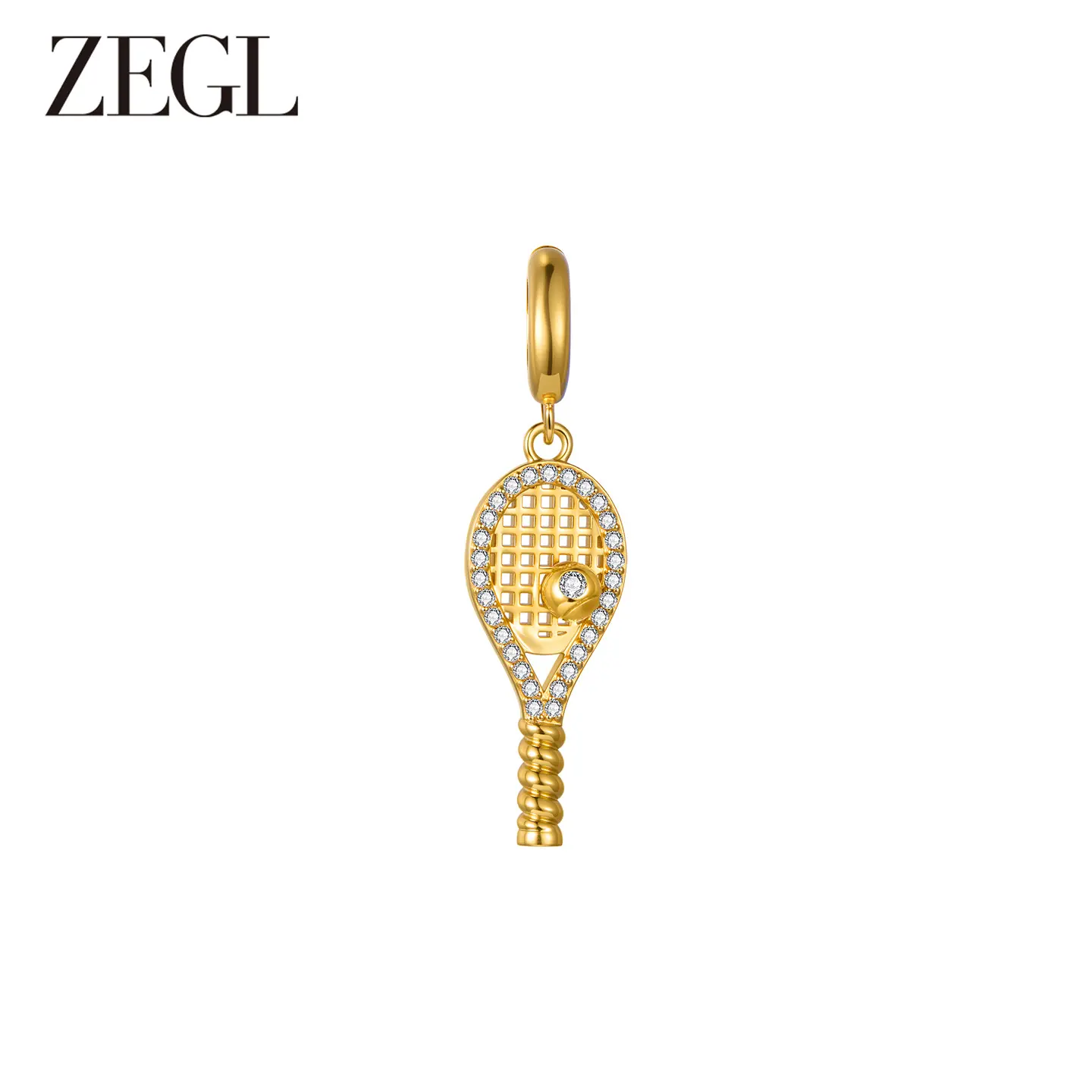 ZEGL DIY Stackable Tennis Pendant—Perfect for Bracelets, Necklaces, and More. Waterproof, Hypoallergenic Zirconia Pendant. Ideal for Mother’s Day, Best Friends, Anniversaries, and Christmas Gifts.