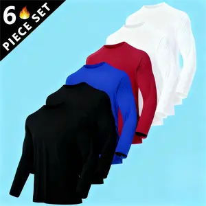 6 Pack Men’s Long Sleeve Shirts – Quick Dry, Moisture Wicking, Lightweight UV Protection UPF 50+ Sun Shirts for Outdoor, Workout, Hiking, Fishing |   Great for Father’s Day Gift, Beach Trips, # LGBT Pride Wear Sporty Breathable Outfits Sweating Clothing