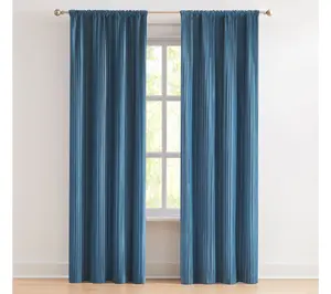 Lush Decor Glam Pleated Velvet Light Filtering Window Curtains