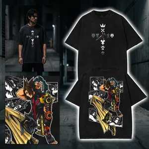 Terra Kingdom Hearts double side Graphic T-Shirt Hoodies video game series Washed custom Tank Top Unisex Cotton Top sweatshirt Menswear Crewneck tee