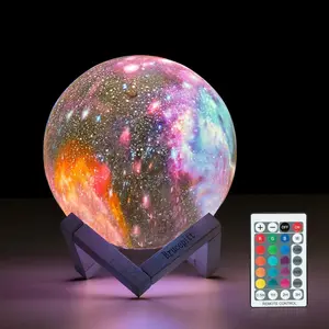 Moon Lamp Galaxy Lamp Upgraded Timing 4.7 Inch 16 Colors 3D Moonlight Galaxy Light,Moon Night Light for Adults,Kids Lamp Moon Gifts for Women Girls Boys Bedroom