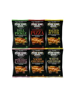 The Piglet Pack - 6 Bag Variety Pack of Pork King Good Pork Rinds! Keto Friendly, Gluten Free Snacks
