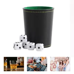 Trumpet Shape Dice Cup Set, Durable, Includes One Dice Cup and Five Dice, Chess Board Party Dice Game, Perfect for Gatherings
