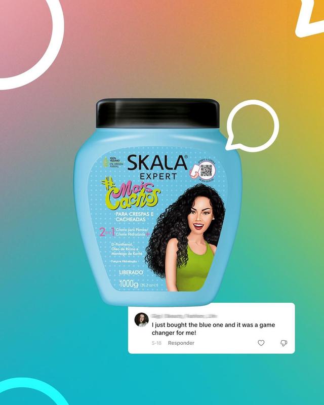 Skala Mais Cachos Brazilian Curly Haircare 1000g + Gold Glitter for Fun and Vibrant Curls