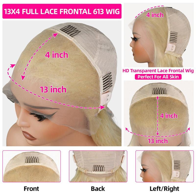 [Wig Clearance Sale] Suntuhair 100% Human Hair Wig 613 Lace Front Wig Human Hair Blonde 13X4 HD Transparent Lace Front Wigs Human Hair 180% Density Blonde 613 HD Straight Lace Frontal Wig Pre Plucked
