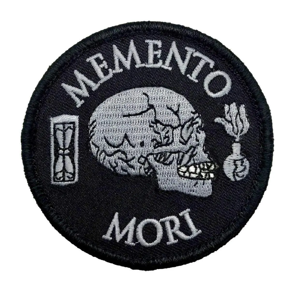 Memento Mori Embroidered Patch [3.0 inch -Hook Fastener Backing -MM6]