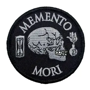 Memento Mori Embroidered Patch [3.0 inch -Hook Fastener Backing -MM6]