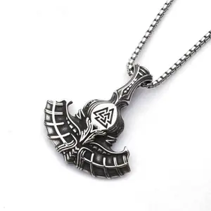 Viking necklace Viking Odin War Axe Pendant - Nordic Titanium Steel Necklace vintage necklace