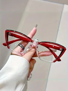 Presbyopia Optical Glasses Stylish Cat-Eye Reading Glasses with Unique Color Block Design | Retro Elegant Style | Luxury Choice for Women | High Quality Eyewear | Trending Eyeglasses | Diopter +1.0 to +4.0 Available